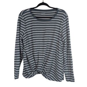 Maurice’s 24/7 Blueish Gray Stripe Top Size XL